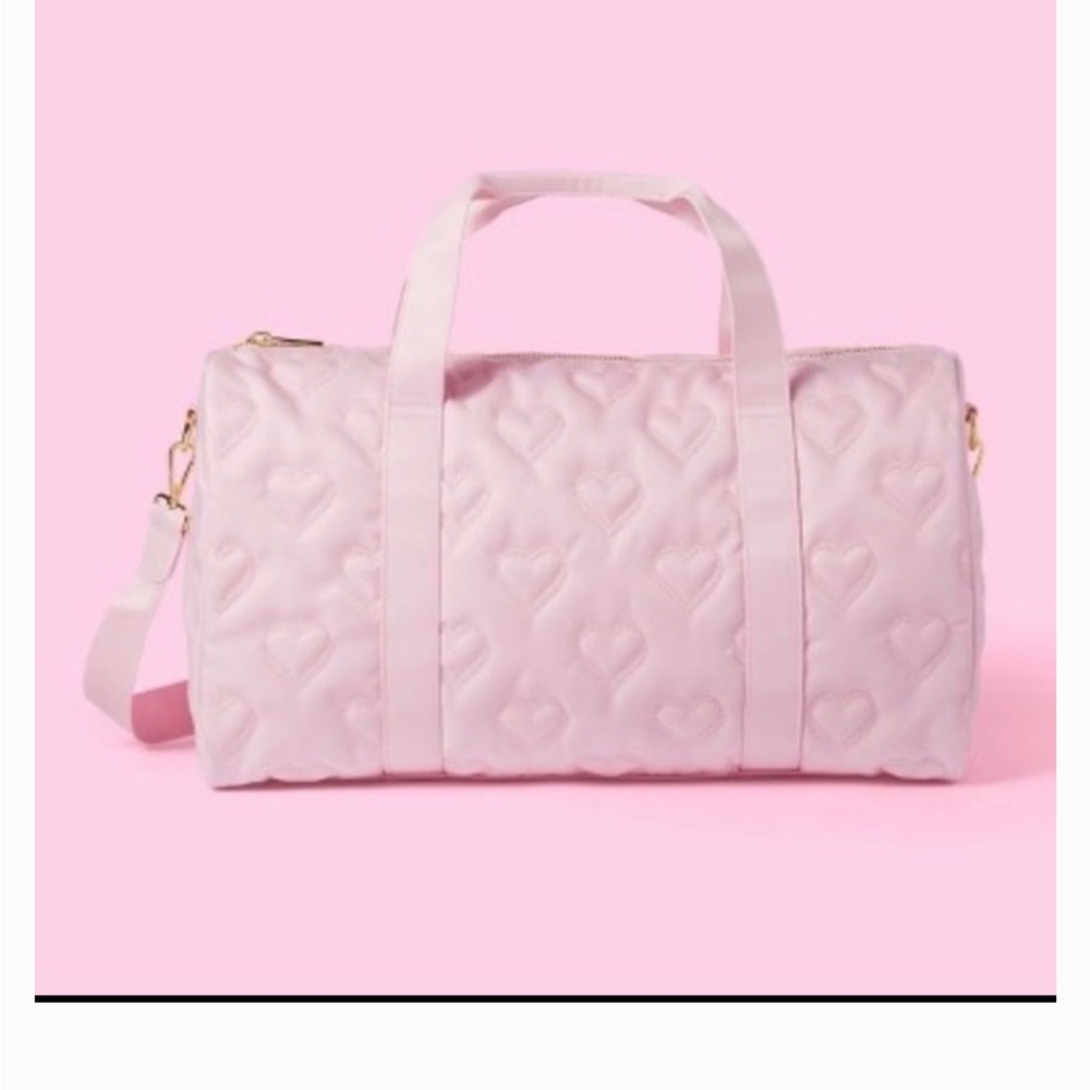 NWT ✅ Stoney clover Pink Quilted Heart Duffle Bag - Women's Travel Tote